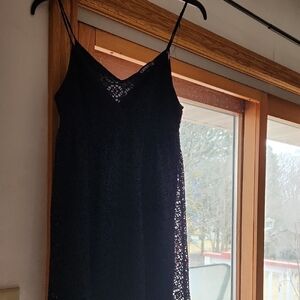 Express Black Lace Slip Dress with Spaghetti Straps